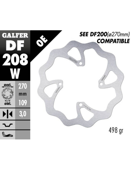 Disque de frein avant fixe Wave GALFER - 270 mm- KAWASAKI KX 250-450 F (15)