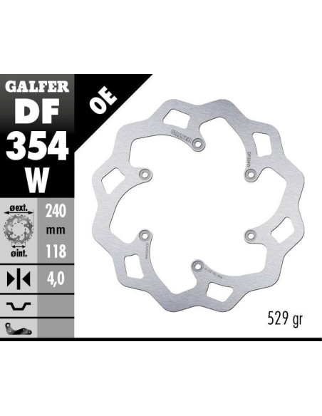 Disque de frein fixe Wave GALFER - 240 mm- SUZUKI RM