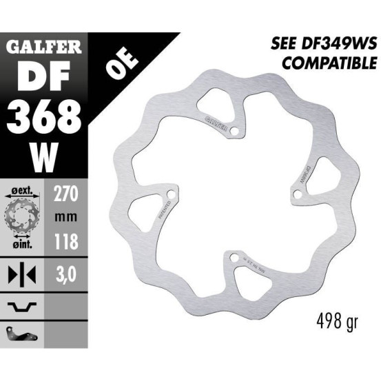 Disque de frein avant fixe Wave GALFER - 270 mm- SUZUKI RM-Z / RMX-Z 250 / 450