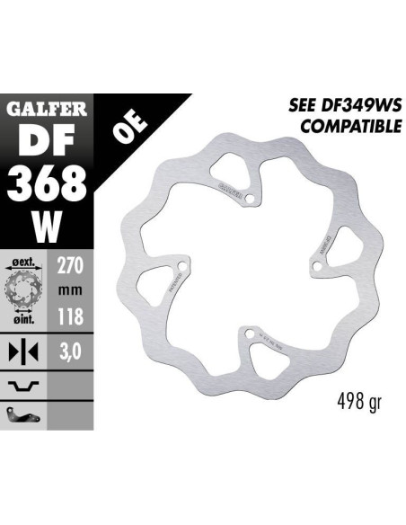 Disque de frein avant fixe Wave GALFER - 270 mm- SUZUKI RM-Z / RMX-Z 250 / 450