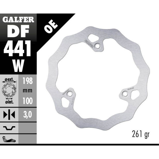 Disque de frein avant fixe Wave GALFER - 198 mm- YAMAHA YZ 65 2018-