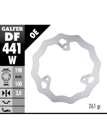 Disque de frein avant fixe Wave GALFER - 198 mm- YAMAHA YZ 65 2018-
