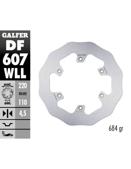 Disque de frein arrière fixe Wave GALFER- 220 mm- KTM & HUSQVARNA