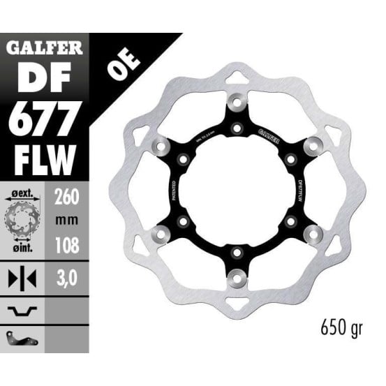 Disque de frein avant flottant Wave GALFER - 260 mm- GAS GAS