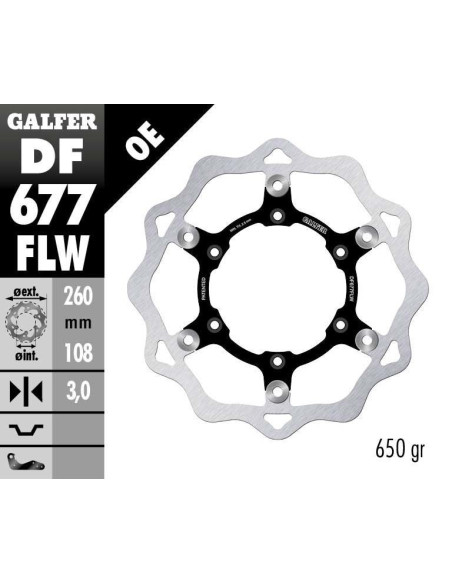 Disque de frein avant flottant Wave GALFER - 260 mm- GAS GAS