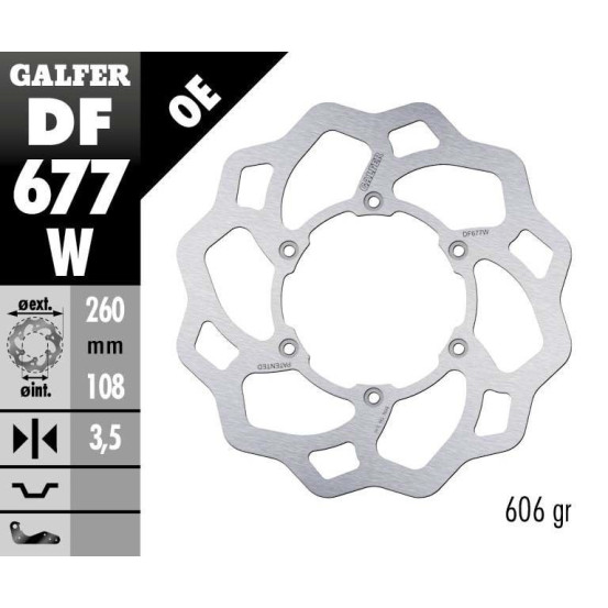 Disque de frein avant fixe Wave GALFER - 260 mm- GAS GAS