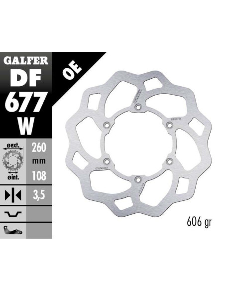 Disque de frein avant fixe Wave GALFER - 260 mm- GAS GAS