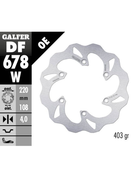 Disque de frein fixe Wave GALFER - 220 mm- GAS GAS