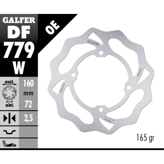 Disque de frein avant fixe Wave GALFER - 160 mm- KTM SX 50