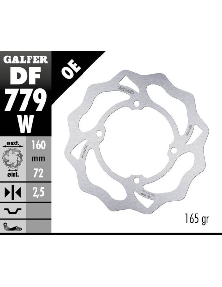 Disque de frein avant fixe Wave GALFER - 160 mm- KTM SX 50