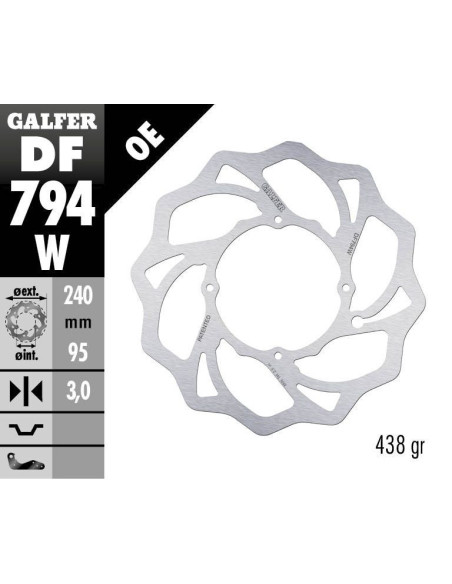 Disque de frein avant fixe Wave GALFER - 240 mm- KTM 85 & 150 SX