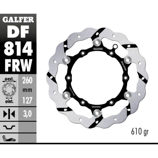 Disque de frein avant flottant Wave GALFER- 260 mm- BETA 250-300-390-400-450-498 RR