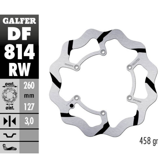 Disque de frein avant fixe Wave GALFER- 260 mm- BETA RR 4T