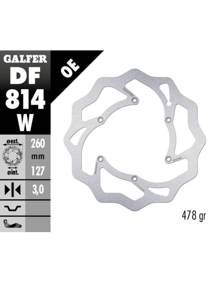 Disque de frein avant fixe Wave GALFER - 260 mm- BETA RR 4T