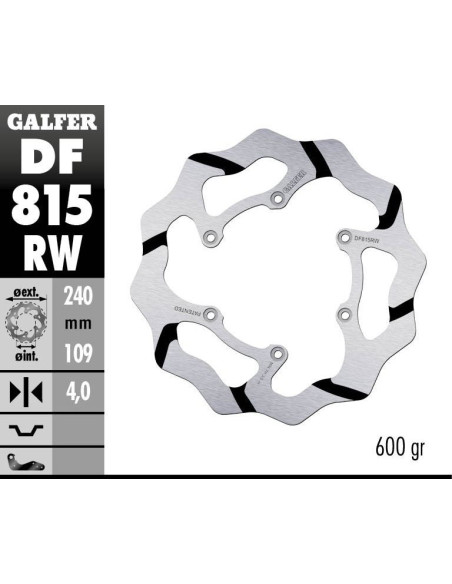 Disque de frein arrière fixe Wave GALFER- 240 mm- BETA RR 4T
