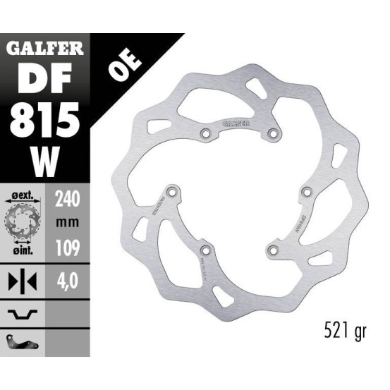 Disque de frein arrière fixe Wave GALFER - 240 mm- BETA RR 4T