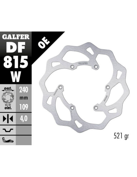 Disque de frein arrière fixe Wave GALFER - 240 mm- BETA RR 4T