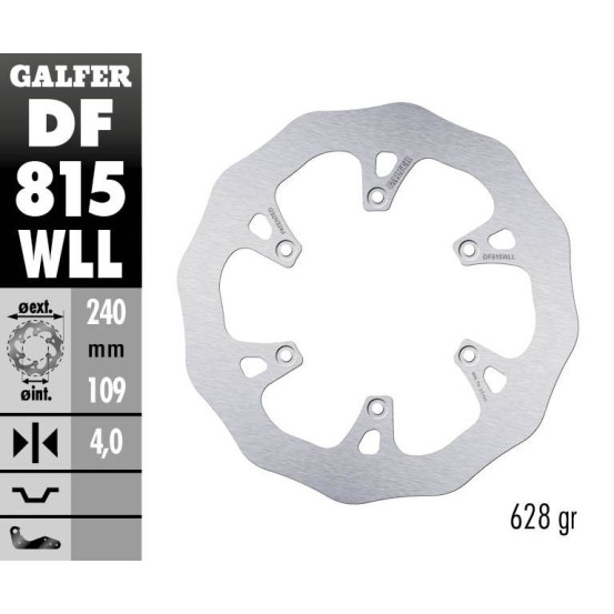 Disque de frein arrière fixe Wave GALFER- 240 mm- BETA RR 4T