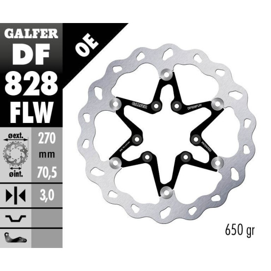 Disque de frein avant flottant Wave GALFER - 270 mm- TM RACING FRONT