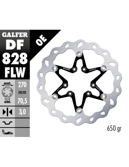 Disque de frein avant flottant Wave GALFER - 270 mm- TM RACING FRONT