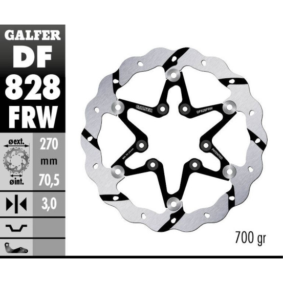 Disque de frein avant flottant Wave GALFER- 270 mm- TM RACING FRONT