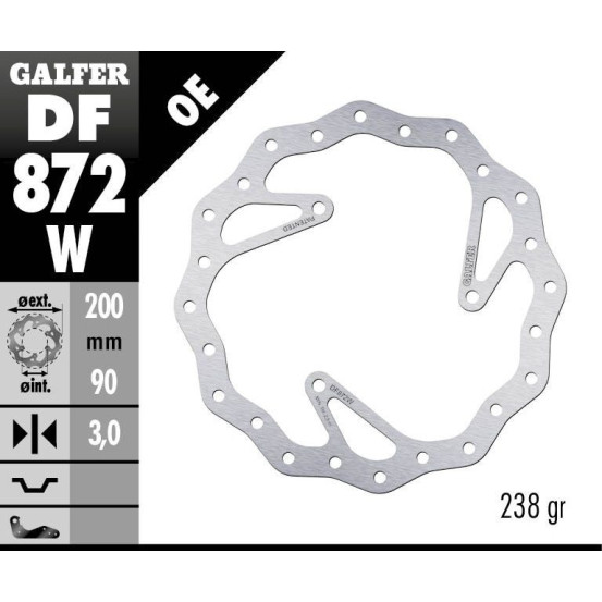 Disque de frein fixe Wave GALFER - 200 mm- HUSQVARNA CR65 2010