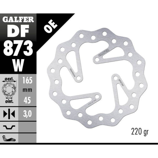 Disque de frein fixe Wave GALFER - 165 mm- HUSQVARNA CR65 2010
