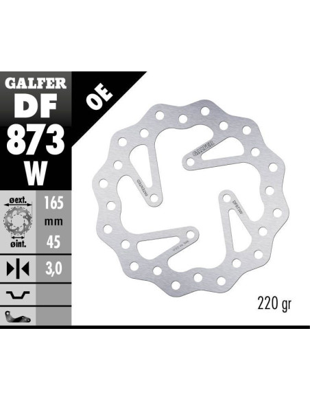 Disque de frein fixe Wave GALFER - 165 mm- HUSQVARNA CR65 2010