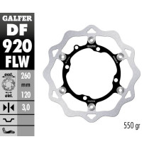 Disque de frein avant flottant Wave GALFER - 260 mm- SHERCO ENDURO (Fourche WP) 2014- 2