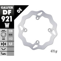 Disque de frein arrière fixe Wave GALFER - 220 mm- SHERCO ENDURO 2014- 2