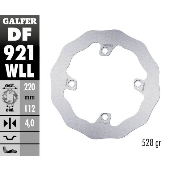 Disque de frein arrière fixe Wave GALFER- 220 mm- SHERCO ENDURO 2014-