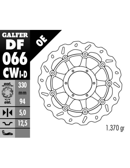 Disque de frein GALFER wave flottant route côté droit 330x5mm - HONDA CBR 900 RR (00-03)
