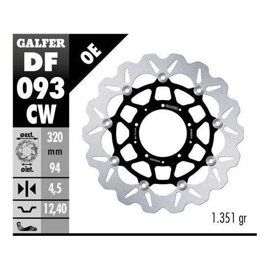 Disque de frein GALFER wave flottant route VFR 1200 - 320x4,5mm - HONDA VFR 1200