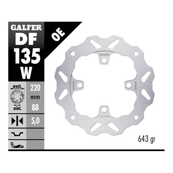 Disque de frein GALFER fixe wave 220x5mm - HONDA CBR 1000 RR R 2020