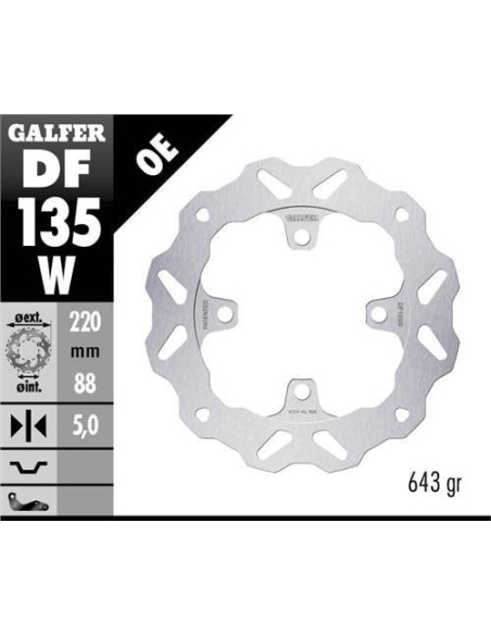 Disque de frein GALFER fixe wave 220x5mm - HONDA CBR 1000 RR R 2020