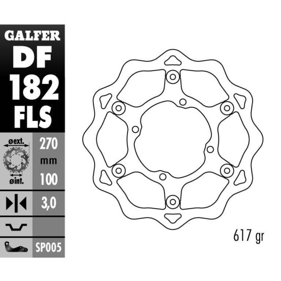 Disque de frein avant GALFER wave flottant oversize 270mm - KAWASAKI KX 250F
