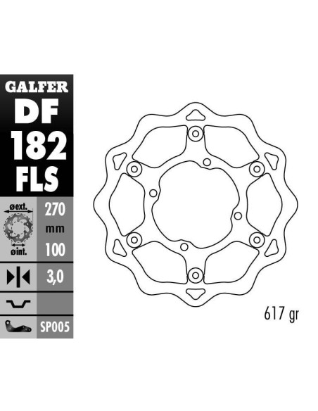 Disque de frein avant GALFER wave flottant oversize 270mm - KAWASAKI KX 250F