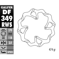 Disque de frein avant GALFER wave fixe oversize TSUNAMI 270mm - SUZUKI RM Z 2