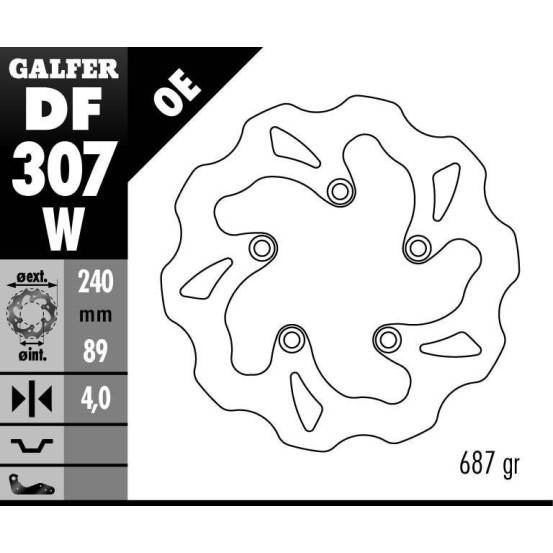 Disque de frein GALFER fixe wave 240x4mm - SUZUKI GSX 750R