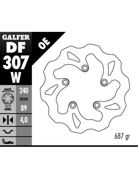 Disque de frein GALFER fixe wave 240x4mm - SUZUKI GSX 750R