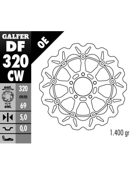 Disque de frein GALFER wave flottant route 320x5mm - SUZUKI GSX 600-750 R