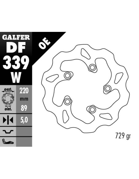 Disque de frein GALFER fixe wave 220x5mm - SUZUKI GSXR 600 R (00)
