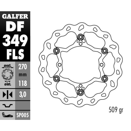Disque de frein avant GALFER wave flottant oversize 270mm - SUZUKI RM Z