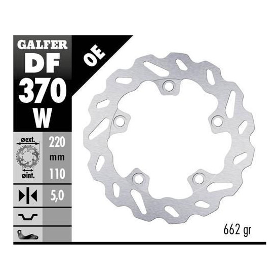 Disque de frein GALFER fixe wave 220x5mm - SUZUKI GSX R 1000 2017-