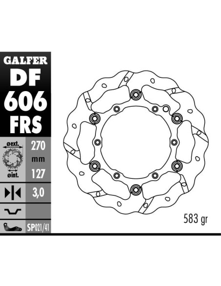 Disque de frein avant GALFER wave flottant TSUNAMI oversize 270mm - KTM & HUSQVARNA