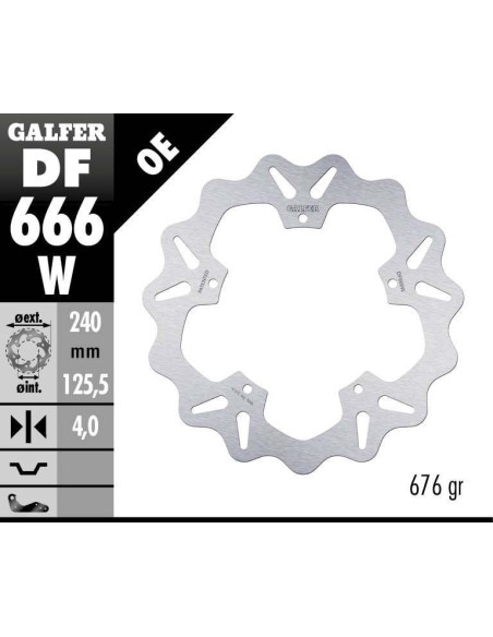 Disque de frein GALFER fixe wave 240x4mm PIAGGIO x9 - PIAGGIO