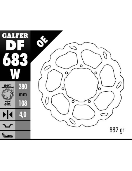 Disque de frein GALFER fixe wave 279,5x4mm - RIEJU RS 2 MATRIX