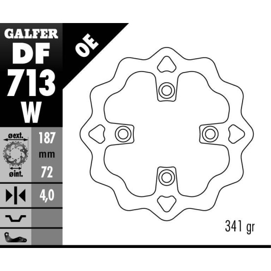 Disque de frein GALFER fixe wave 187x4mm - HONDA