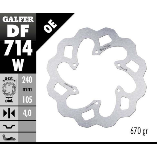 Disque de frein GALFER fixe wave 240x4mm PIAGGIO MP3