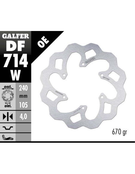 Disque de frein GALFER fixe wave 240x4mm PIAGGIO MP3